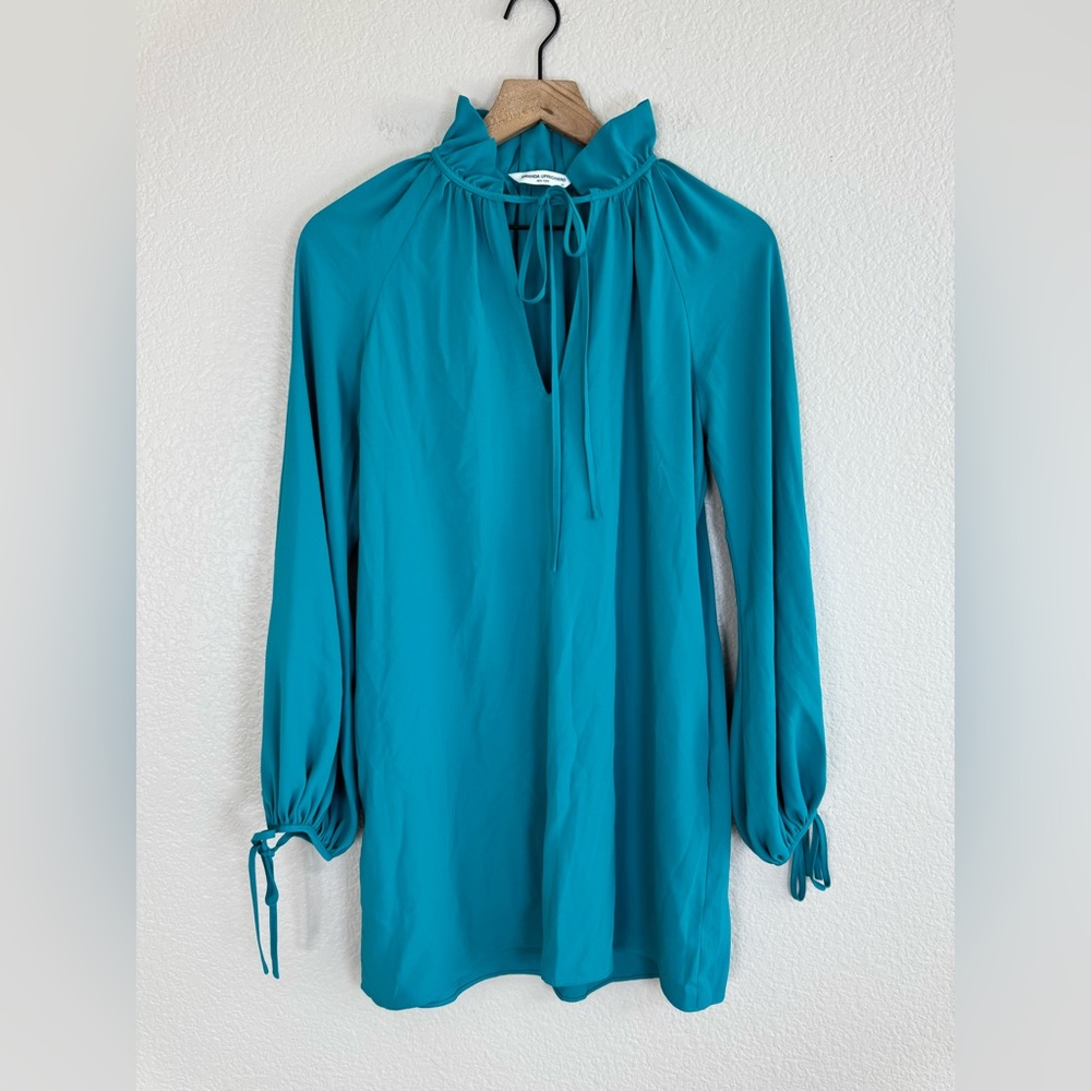 Amanda Uprichard New York Vittoria Teal Mini Shift Dress size XS $216 - Picture 6 of 12